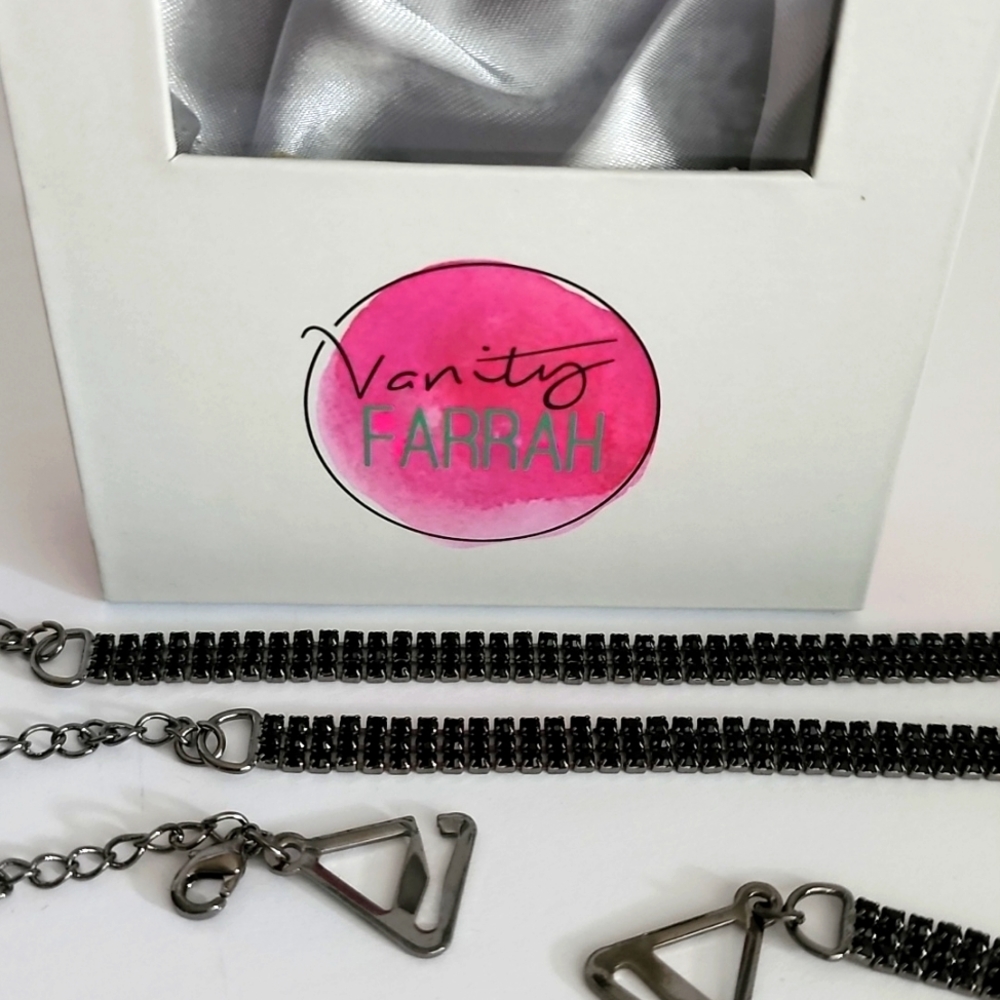 Crystal Black Bra Strap